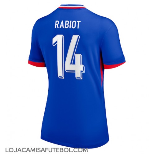 Camisa de Futebol França Adrien Rabiot #14 Equipamento Principal Mulheres Europeu 2024 Manga Curta